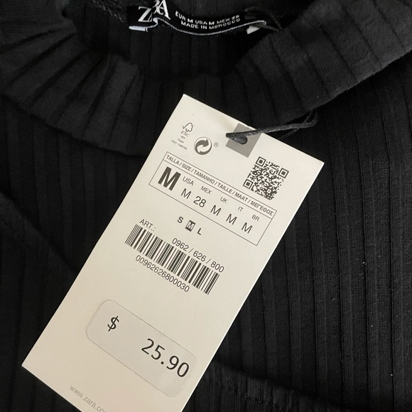 ZARA Black Long Sleeve Top - Picture 7 of 10